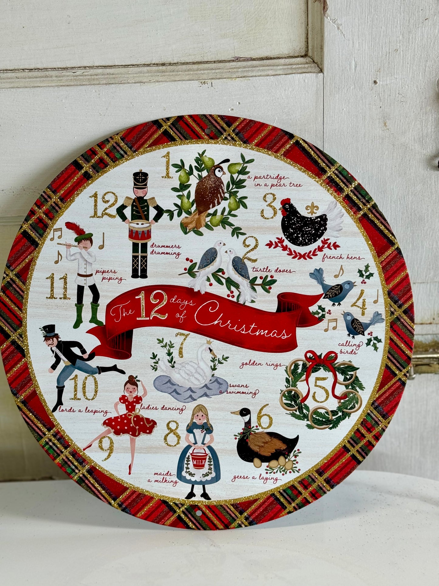 12 Inch Classic Twelve Days Of Christmas Metal Sign