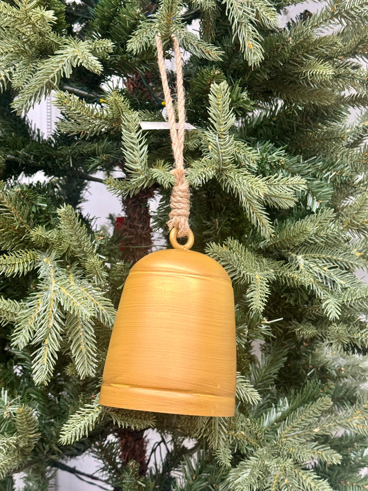 6 Inch Gold Metal Bell Ornament