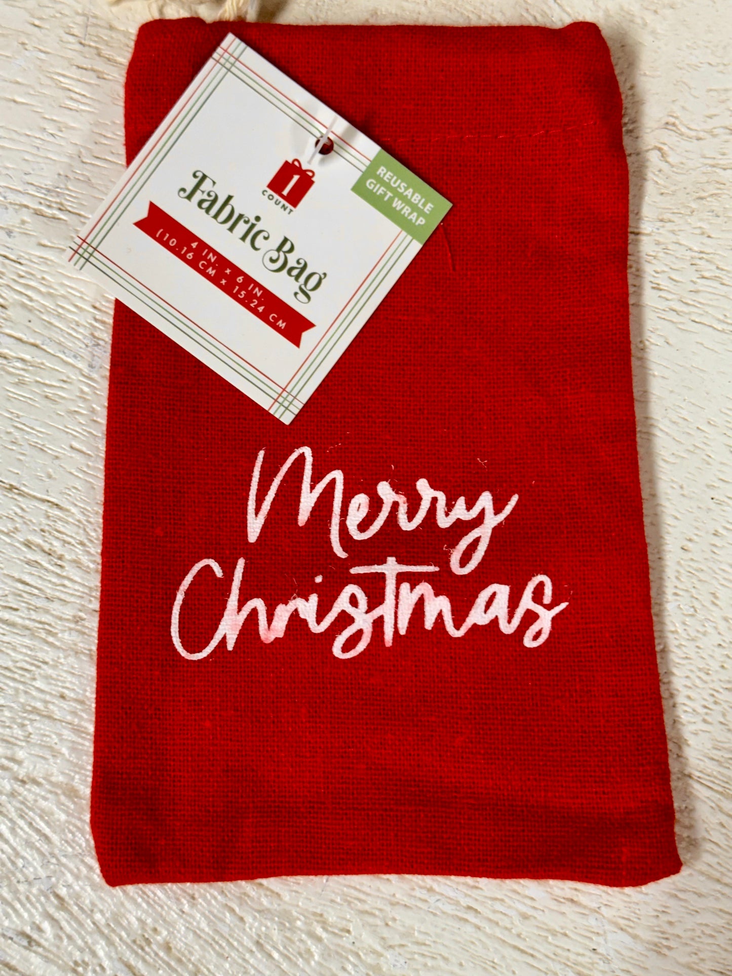 Merry Christmas Fabric Gift Bag