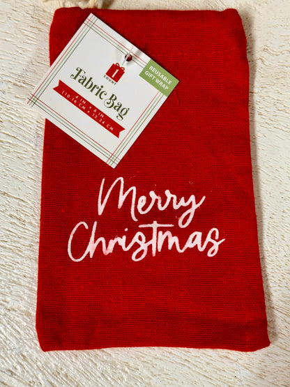 Merry Christmas Fabric Gift Bag