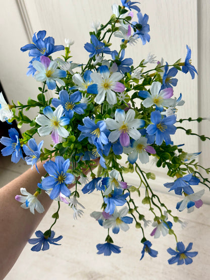 18 Inch Blue Purple White Mini Cosmos Bush