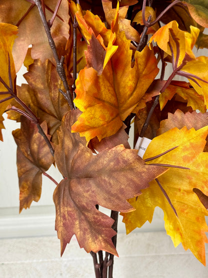 22 Inches Brown Orange Maple Leaf Bush