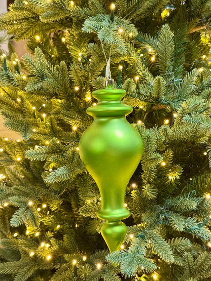 10 Inch Lime Green Shiny Finial Ornament