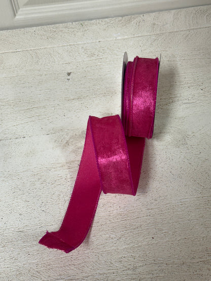 1.5 Inch By 10 Yard Fuchsia Lush Velvet Ribbon