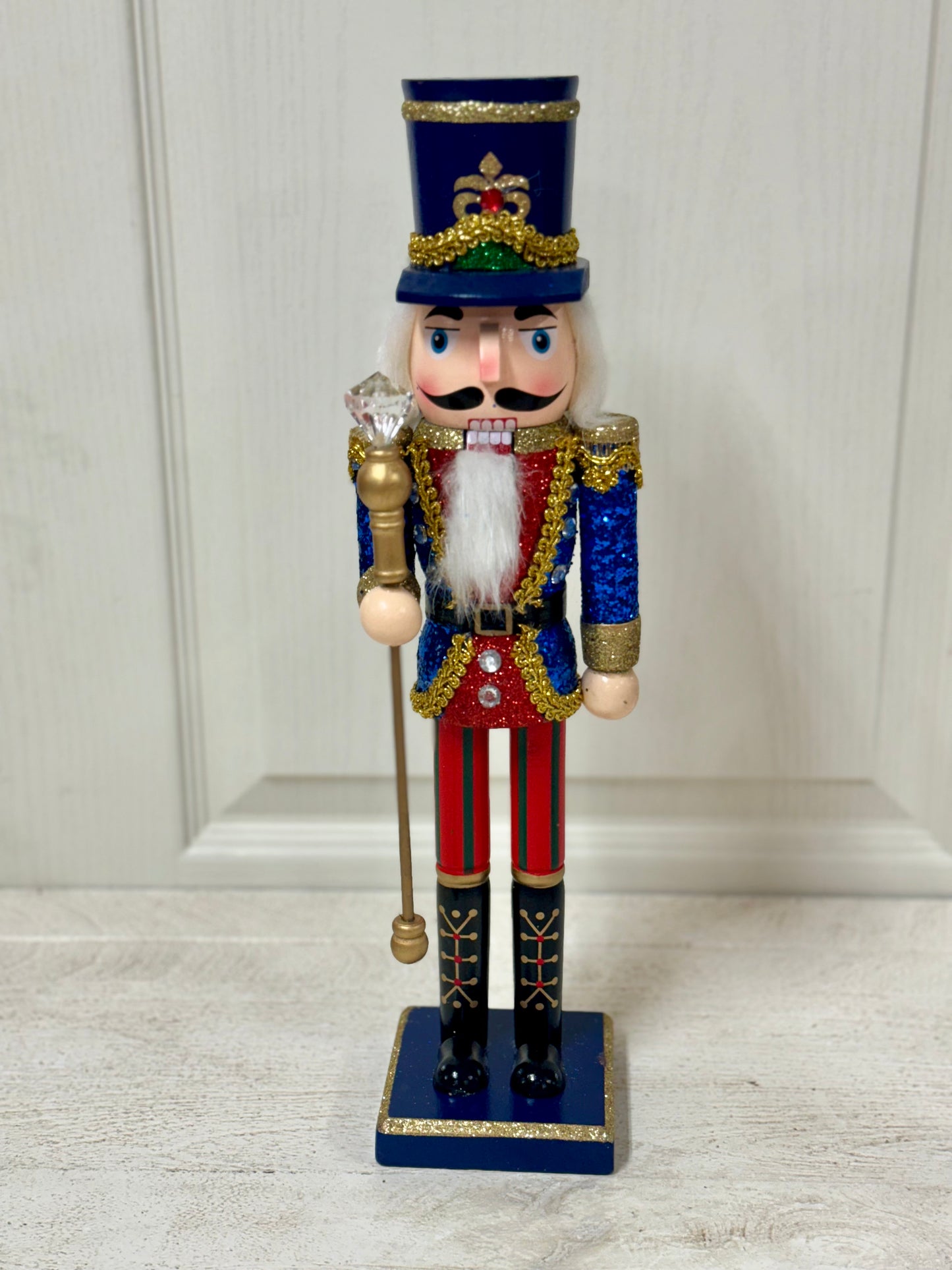 15 Inch Red And Blue Wood Standing Nutcracker Two Styles