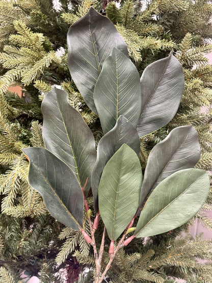 36 Inch Green And Brown Magnolia Leaves Spray