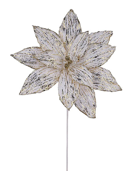 22 Inch Cream And Gold Poinsettia