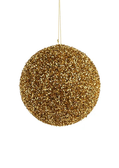 6 Inch Gold Foil Glitter Ball Ornament
