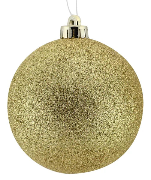 6 Inch Gold Glittered Ball Ornament