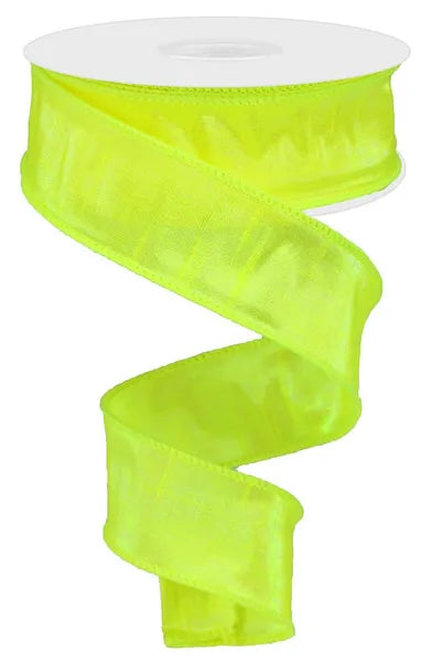 1.5 Inch By 10 Yard Iridescent Yellow Chartreuse Dupioni Ribbon
