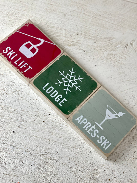 3 Count Tabletop Signs Ski Lift
