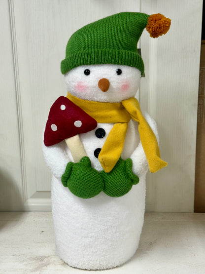 Wondershop 20 Inch Standing Snowman Holding A Mushroom