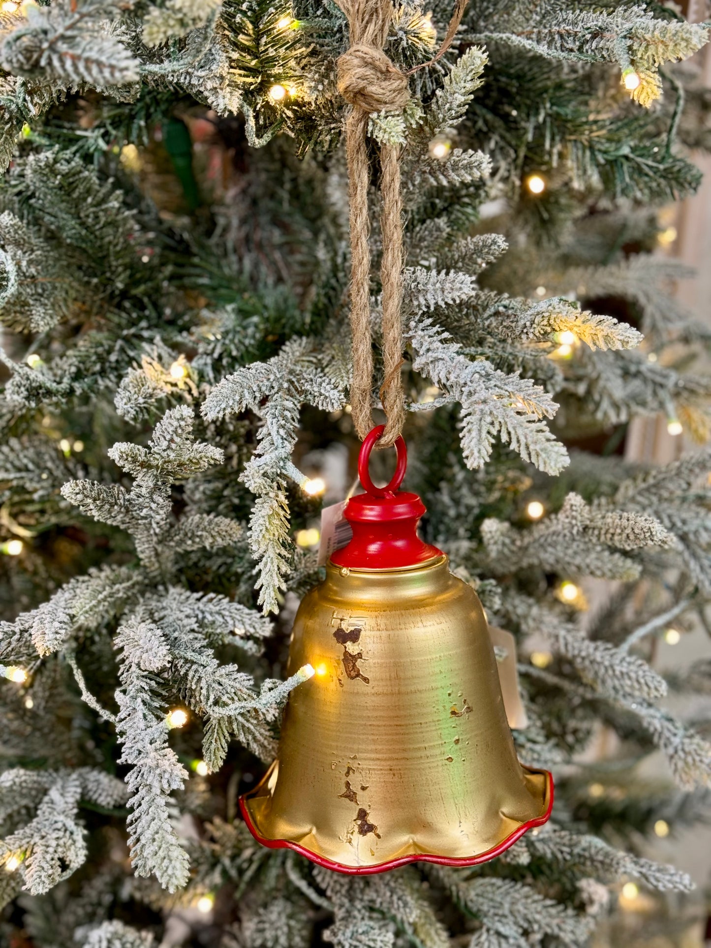 Large Gold And Red Ruffle Bell Hang