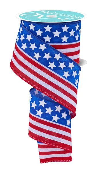 2.5 Inch By 10 Yard Traditional Flag Ribbon