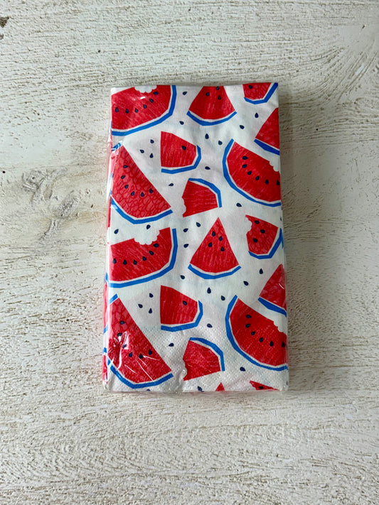 Sun Squad Red White And Blue Watermelon Guest Napkins