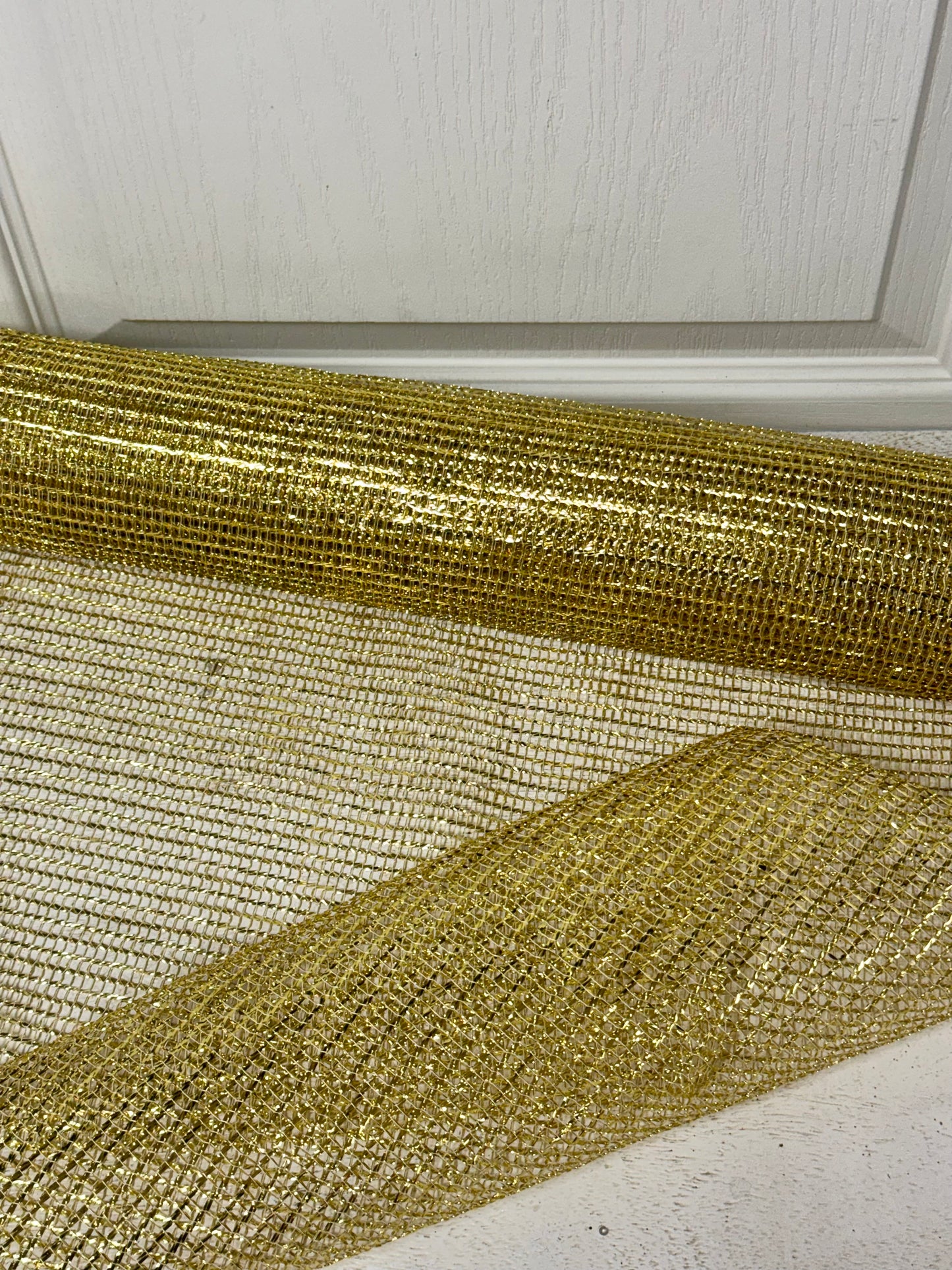 19 By 10 Yards Gold Metallic Netting Fabric