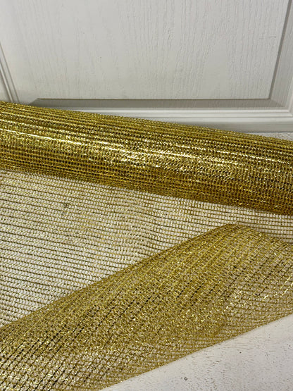 19 By 10 Yards Gold Metallic Netting Fabric