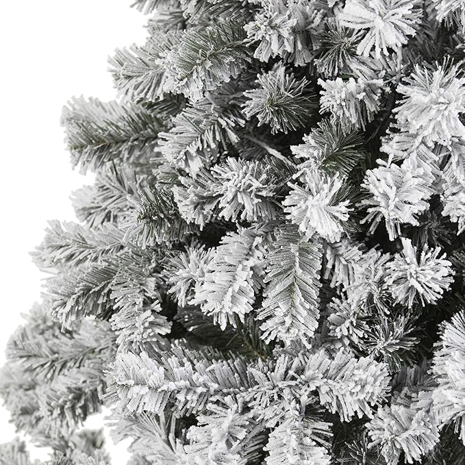 Nearly Natural 7ft. Flocked West Virginia Fir Artificial Christmas Tree Open Box