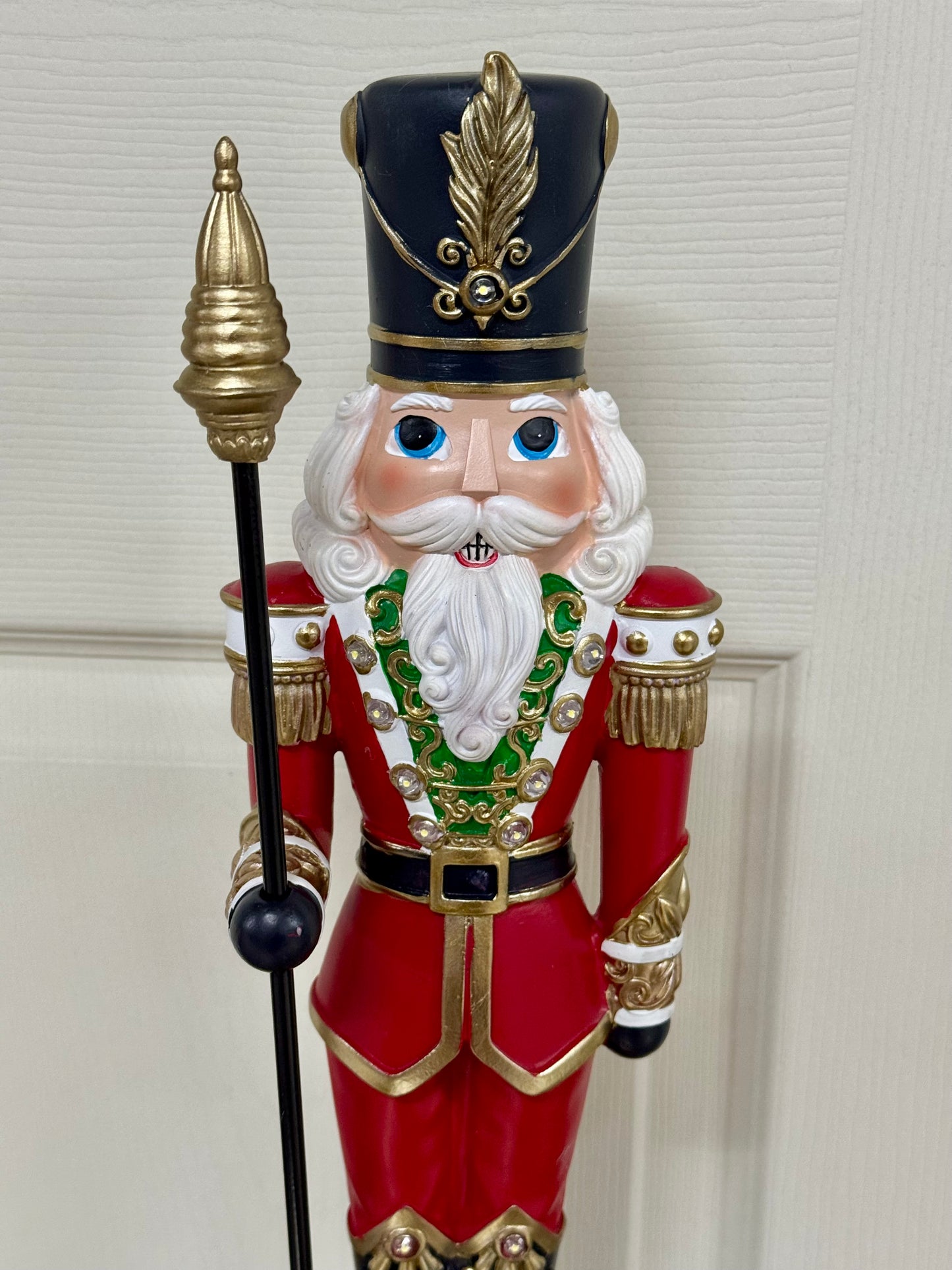 16 Inch Red Jacket Hand Painted Resin Nutcracker
