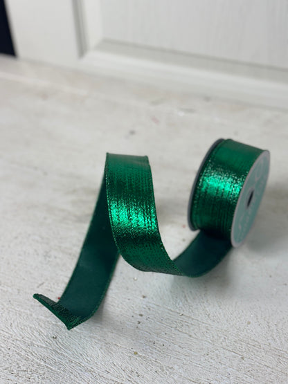 1.5 Inch By 10 Yard Emerald Green Metallic Ribbon