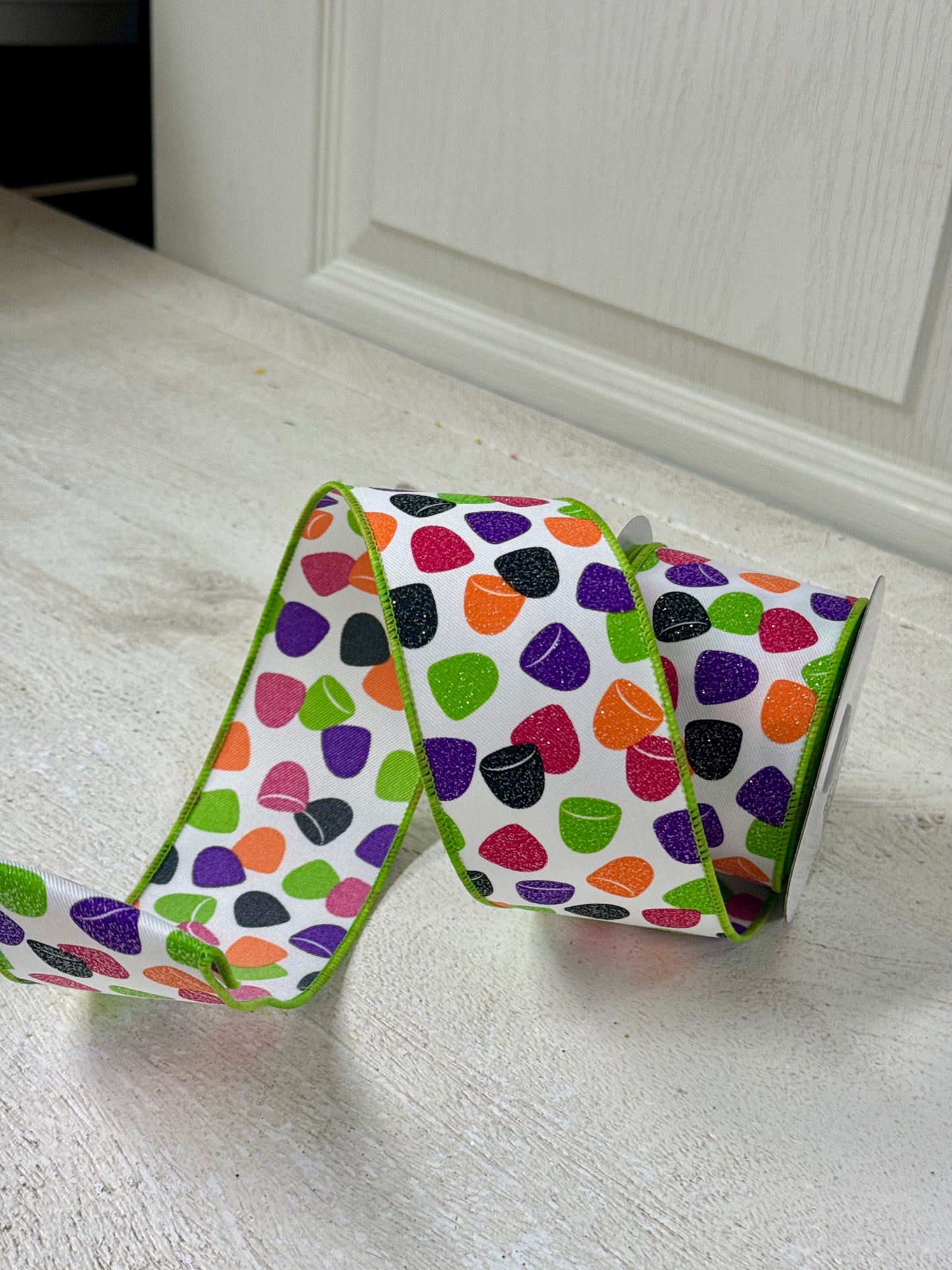 2.5 Inch By 10 Yard Mutlicolor Gumdrops Ribbon