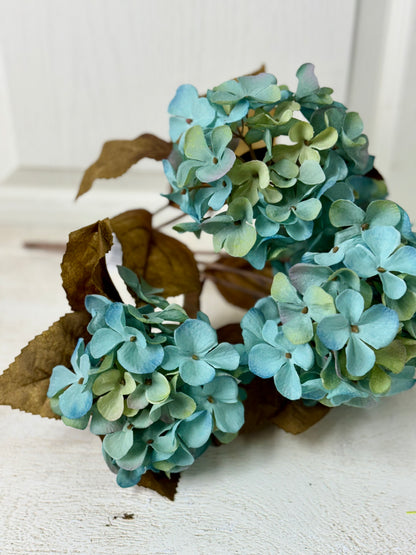 16 Inch Aqua Blue Hydrangea Bush