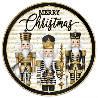 12 Inch Black And Gold Harlequin Nutcrackers Sign