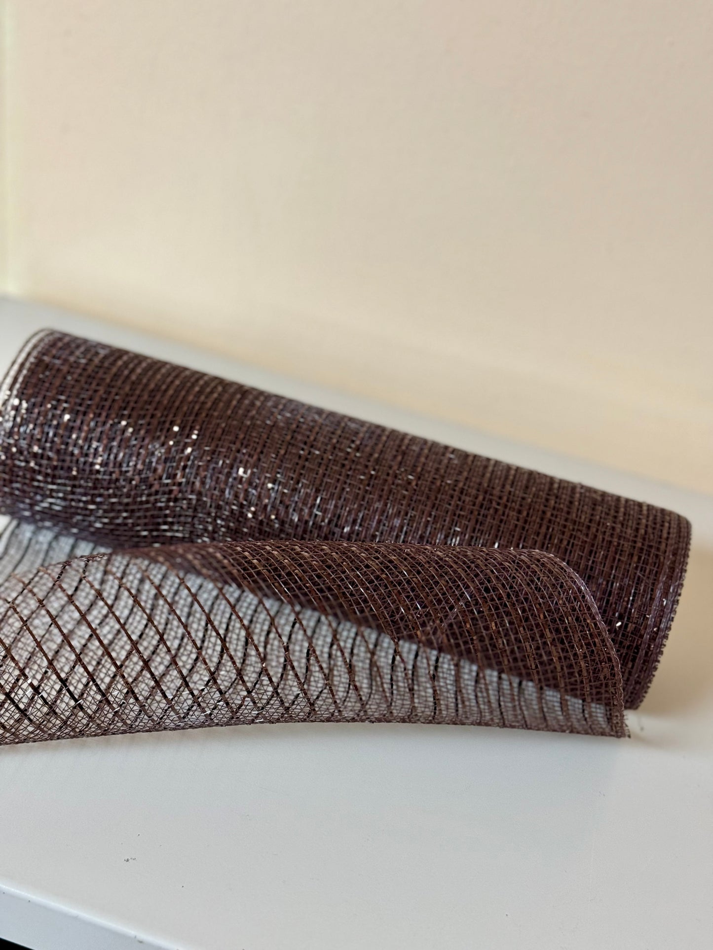 10 Inch By 10 Yard Brown Metallic Netting