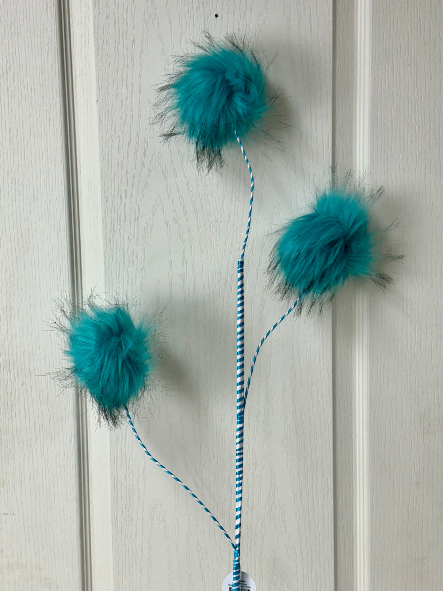 36 Inches Blue Fuzzy Ball Spray