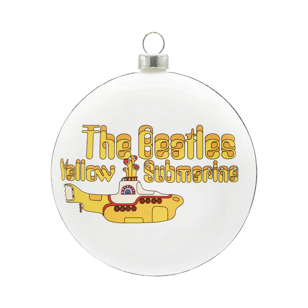 Kat & Annie The Beatles Yellow Submarine Disc Glass Ornament