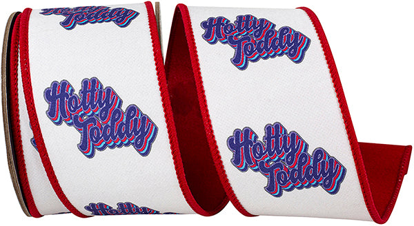 2.5 Inch By 10 Yard Hotty Toddy Fused Dupioni Backed Wired Edge Ribbon