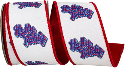2.5 Inch By 10 Yard Hotty Toddy Fused Dupioni Backed Wired Edge Ribbon