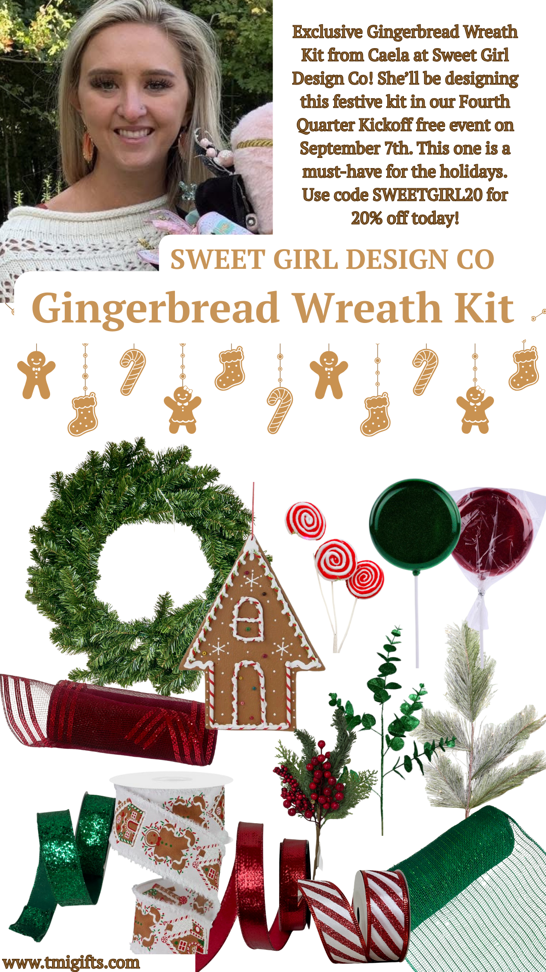 Gingerbread Wreath Kit By Sweet Girl Design Co