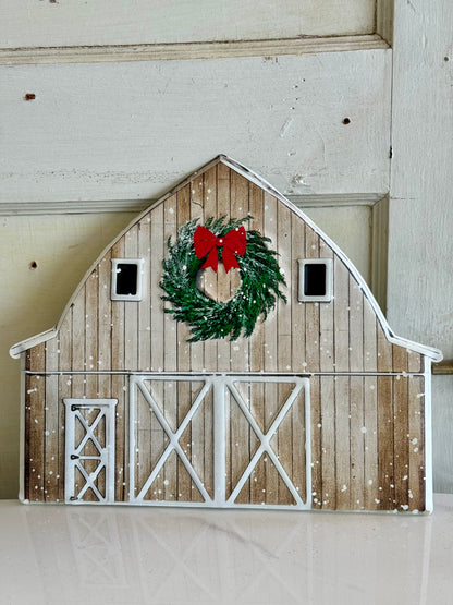 Winter Barn Metal Sign