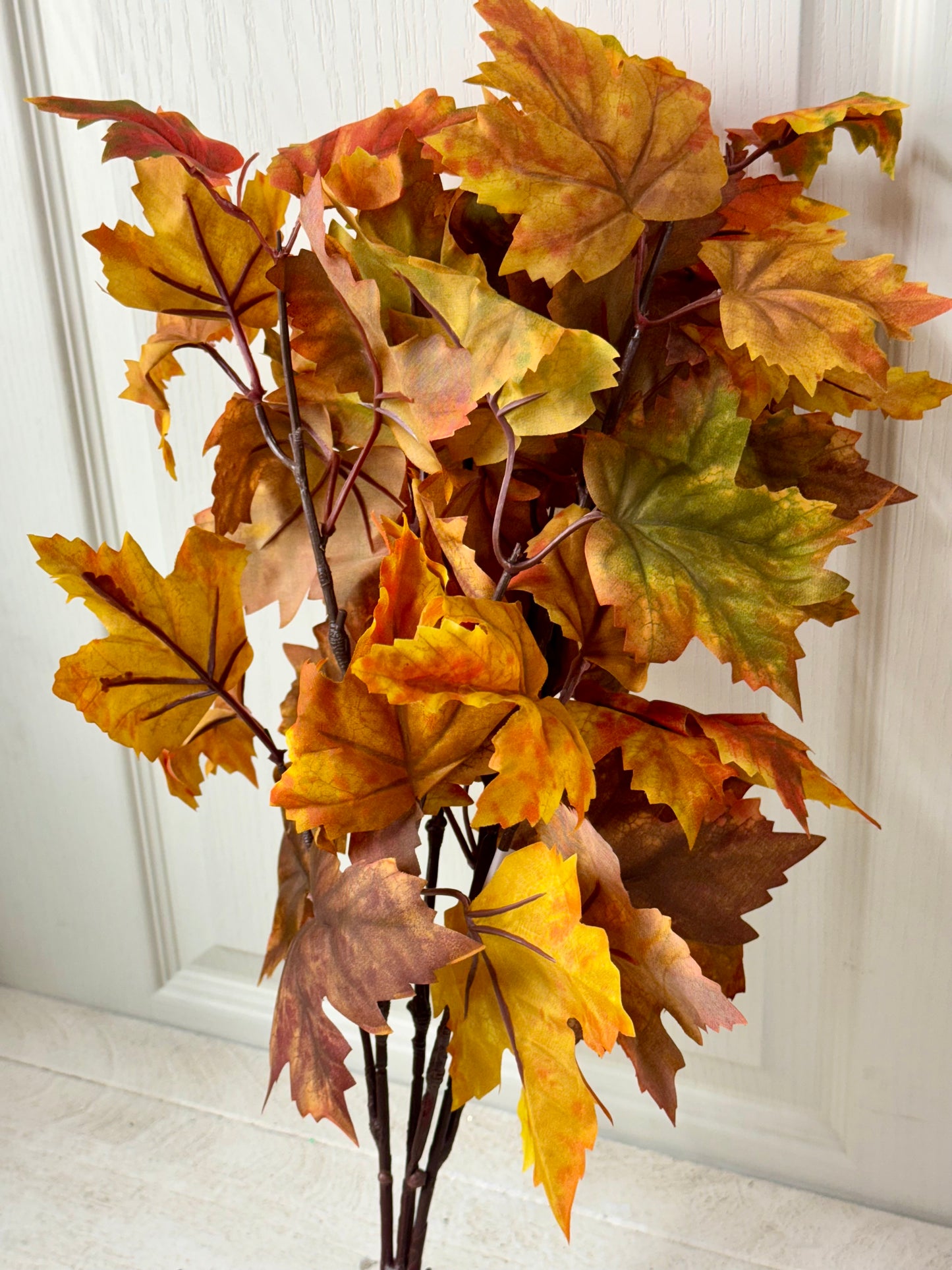 22 Inches Brown Orange Maple Leaf Bush