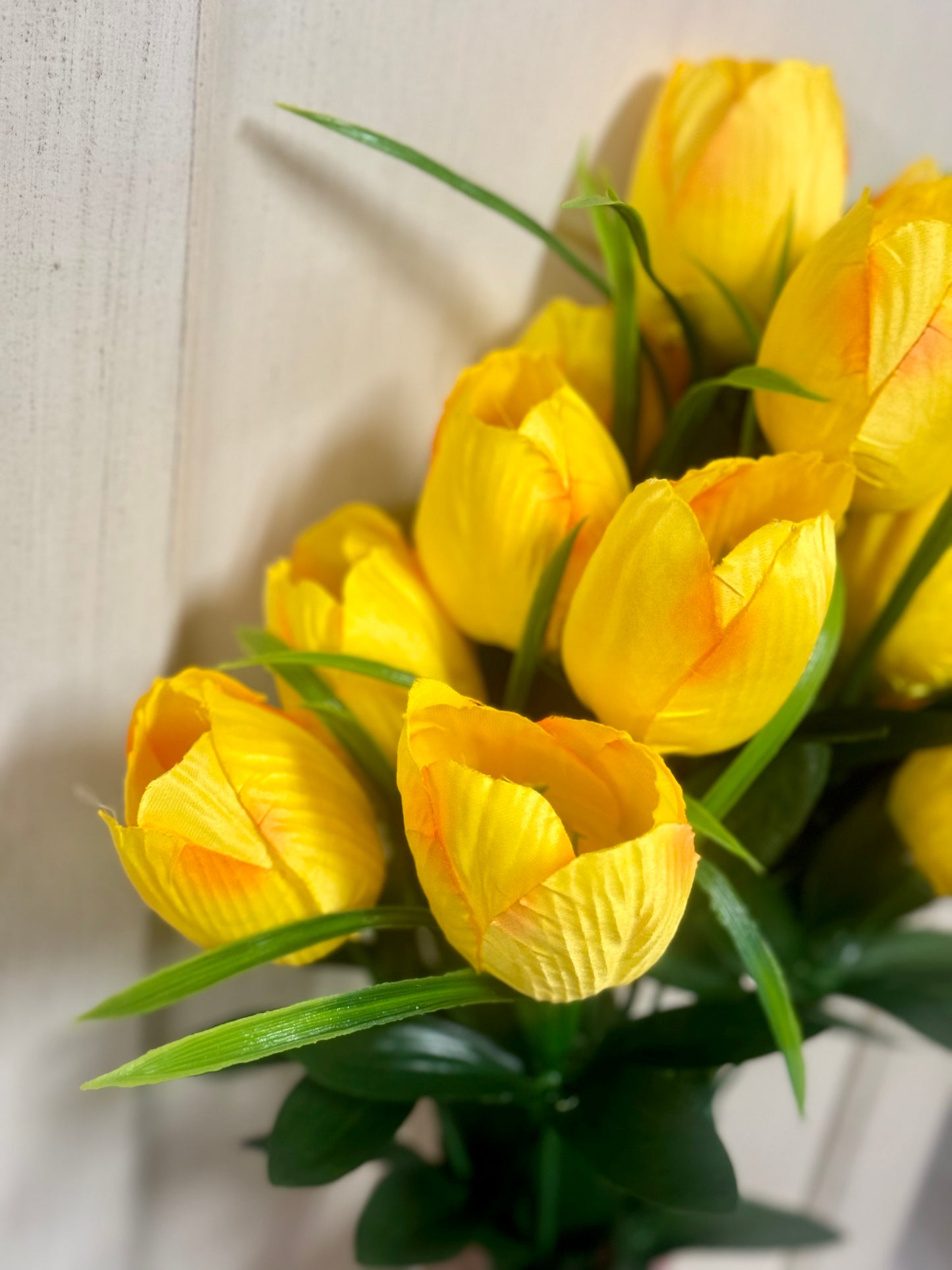 19 Inch Yellow Floral Tulip Bush