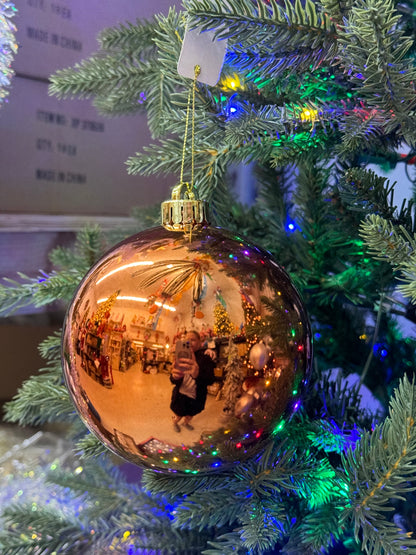 5 Inch Shiny Chestnut Smooth Ornament Ball