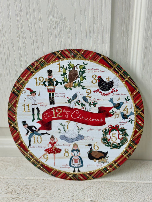 8 Inch Twelve Days Of Christmas Metal Sign