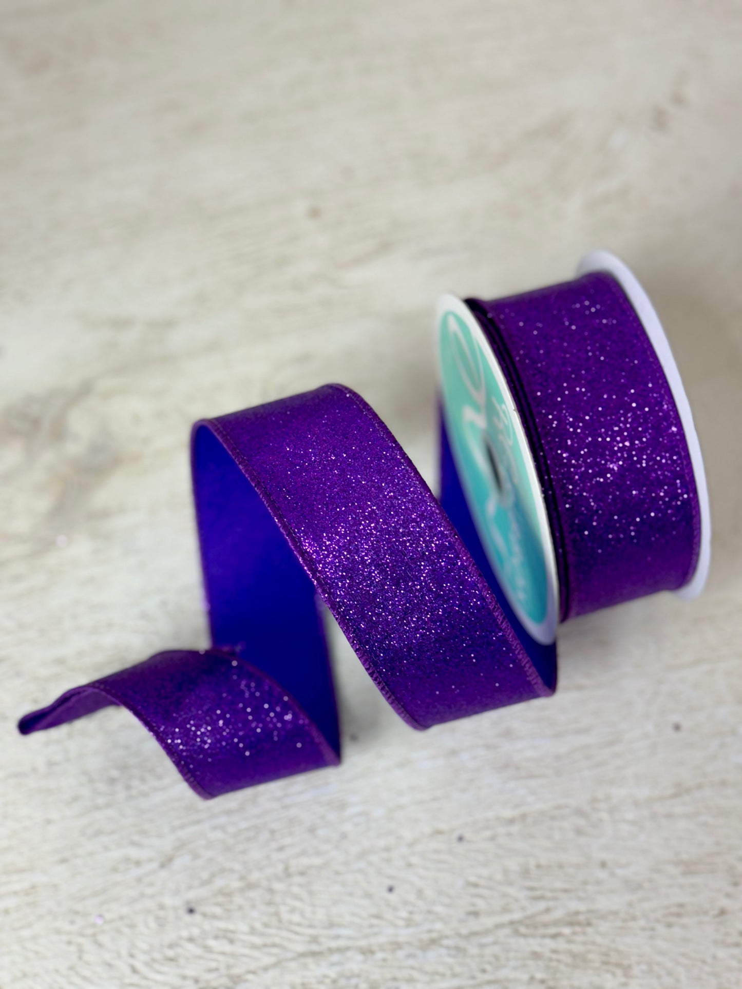 1.5 Inch By 10 Yard Purple Shimmer Glitter Ribbon