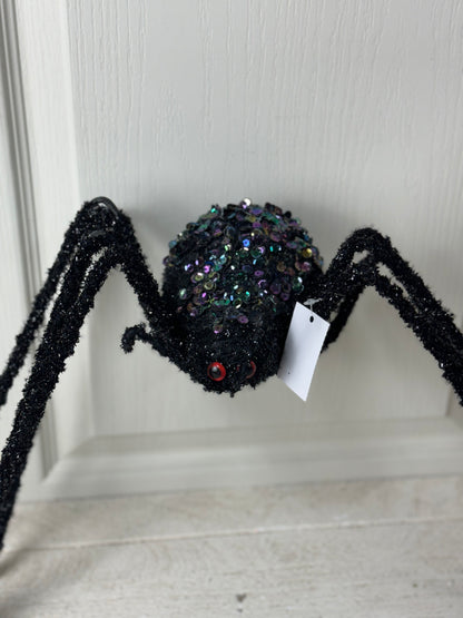 18.5 Inch Black Iridescent Beaded Spider