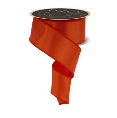 2.5 Inch By 10 Yard Orange Satin Fused Ribbon