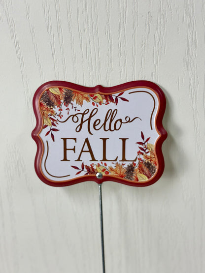 16 Inch Embossed Fall Sign Pick