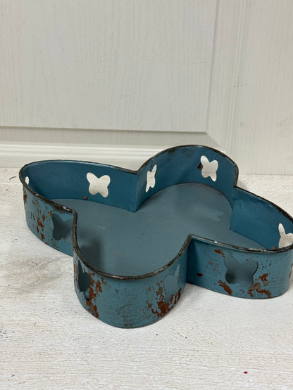 Small Metal Blue Butterfly Tray