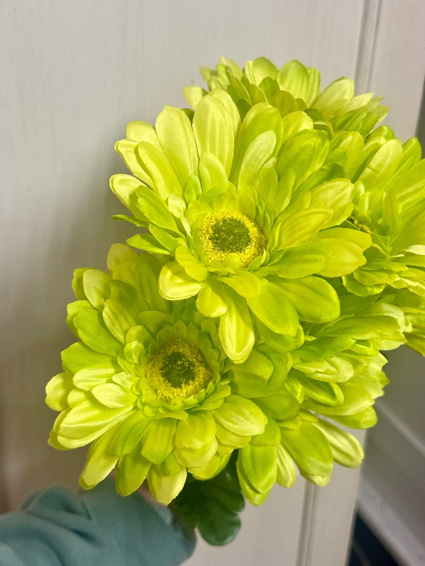 21 Inch Green Gerbera Daisy Floral Bush