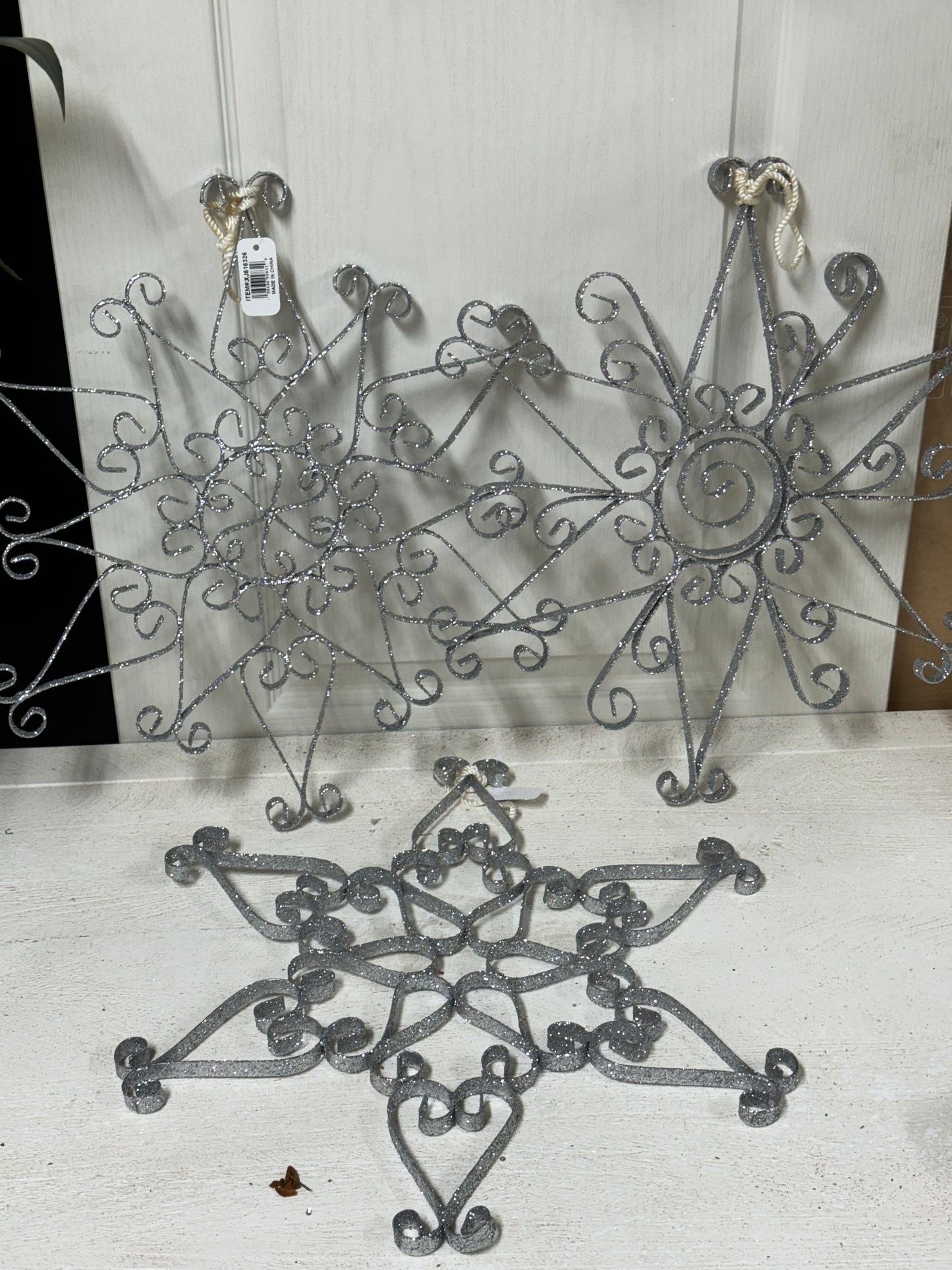 18 Inch Silver Metal Snowflake Three Styles