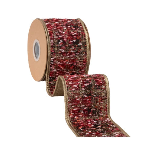 4 Inch By 10 Yard Hot Pink With Metallic Gold Backing Ribbon