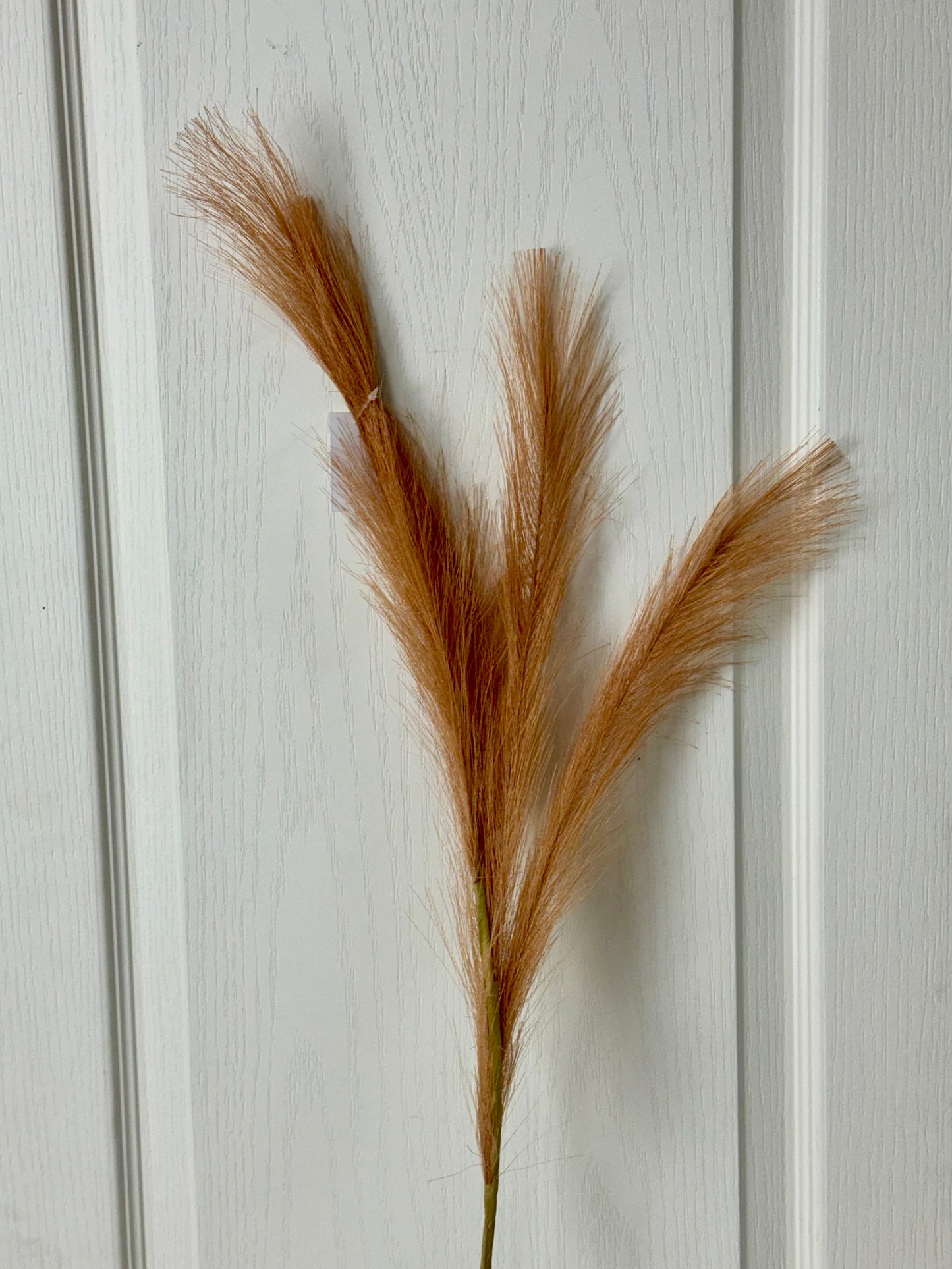 32.75 Inch Wheat Fabric Plume Grass Spray