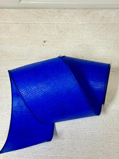 4 Inch By 10 Yard Royal Blue Cross Hatch Ribbon