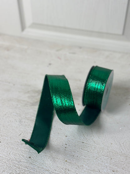 1.5 Inch By 10 Yard Emerald Green Metallic Ribbon