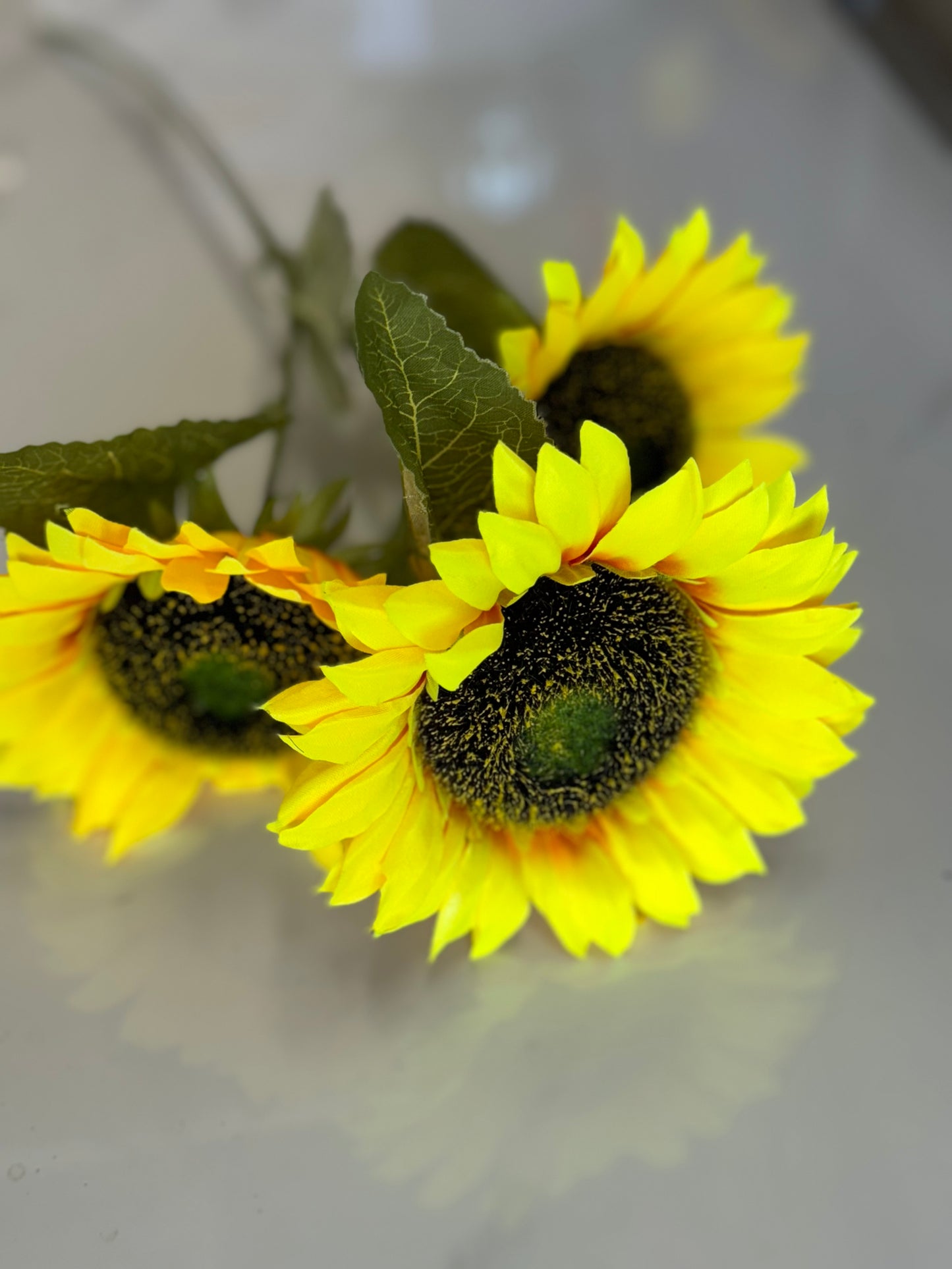 24 Inch Triple Yellow Sunflower Spray